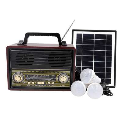 Classical Solar Power Bluetooth Speaker with Subwoofer home use Solar Panel Charging FM Radio